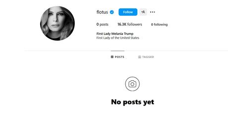 Instagram profil Melanije Trump