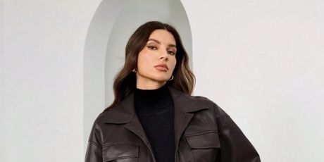 Kožni set sa suknjom sa Sheina