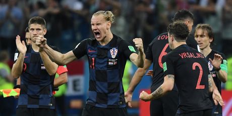Domagoj Vida slavi protiv Danske (Foto: AFP)