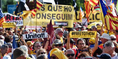 Katalonski prosvjednici u Strasbourgu (Foto: AFP)