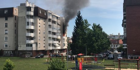 Požar u zgradi u Stenjevcu (Foto: Čitateljica)