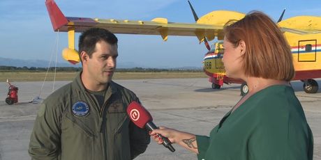 Ante Vranjić, kopilot u avionu Canadair CL-415, i Sanja Jurišić (Foto: Dnevnik.hr)