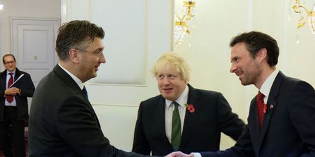 Boris Johnson u društvu premijera Andreja Plenkovića (Foto: Dnevnik.hr)