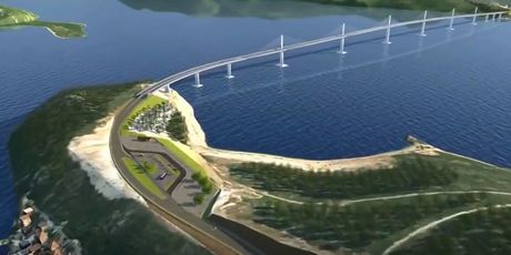 Animacija koja prikazuje kako će izgledati pristupne ceste Pelješkog mosta - 2
