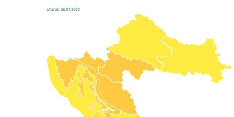 Žuto i narančasto upozorenje za Hrvatsku