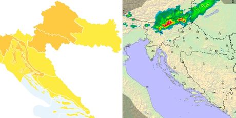 Narančasto upozorenje podignuto je za vremenske prilike u zagrebačkoj, karlovačkoj i istarskoj regiji