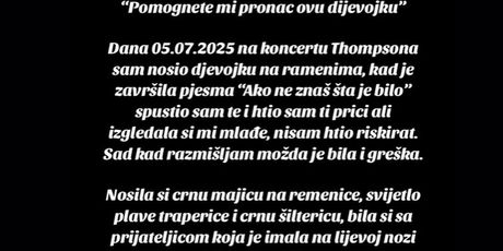 Mladić traži djevojku s Thompsonova koncerta - 1