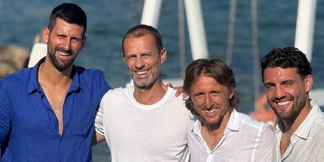 Novak Đoković, Aleksandar Čeferin, Luka Modrić i Mateo Kovačić