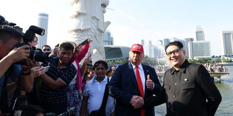 Dvojnici Trumpa i Kim Jong Una u Singapuru (Foto: AFP) - 1