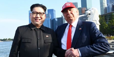 Dvojnici Trumpa i Kim Jong Una u Singapuru (Foto: AFP) - 2