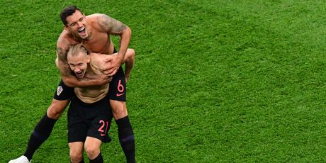 Slavlje hrvatskih nogometaša nakon pobjede protiv Argentine (Foto: AFP)