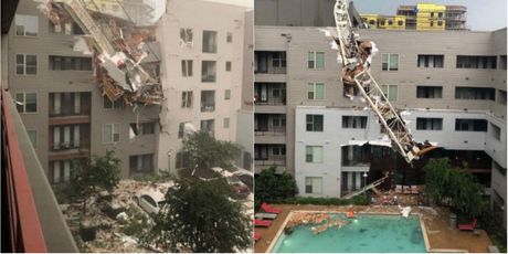 Građevinska dizalica pala na zgradu u Dallasu (Foto: Dnevnik.hr)