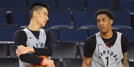 Jeremy Lin i Patrick McCaw (Foto: AFP)