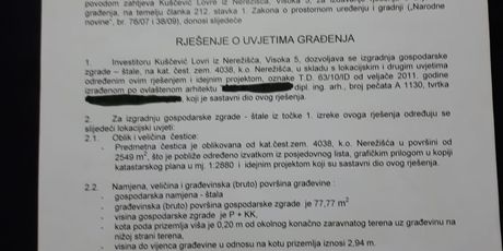 Građevinska dozvola za kuću od 60 kvadrata ministra Kuščevića (Foto: Dnevnik.hr)
