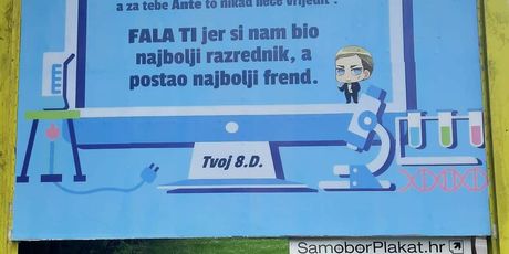Plakat u Samoboru osmaši posvetili profesoru biologije Anti Ševi