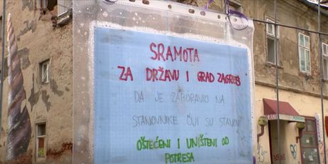 Natpis za obnovu od potresa u Zagrebu