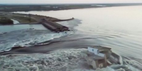 Uništena brana u Hersonu, ilustracija