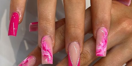 Hot pink manikura - 4