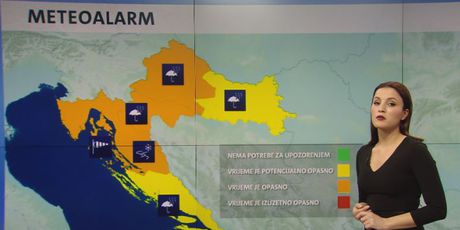 Upozorenja Meteoalarma (Foto: Dnevnik.hr)