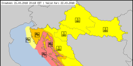 Meteoalarm za buru na Jadranu (Foto: meteo.hr)