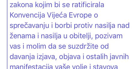 Poruka koju je Arsen Bauk poslao zastupnicima (Dnevnik.hr)