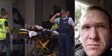 Novozelandska policija s ranjenima, napadač na džamije u Christchurchu (Foto: AFP)