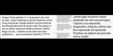 Poruke podrške Zdravku i Višnji Pevec (Foto: Dnevnik.hr)