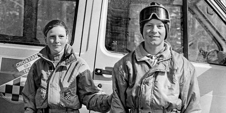 Janica i Ivica Kostelić na treningu Cro Ski Teama, 1993.
