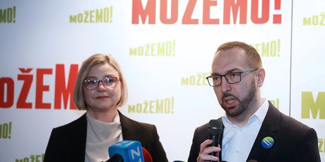 Sandra Benčić i Tomislav Tomašević na predstavljanju programa Možemo! - 2