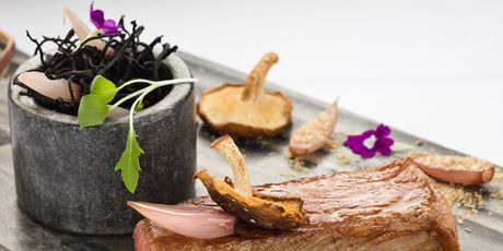 Wagyu Striploin Marbeling A5(100 g), consommé od ljutike, shiitake i hijiki alge