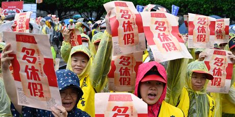 Prosvjed u Tajvanu za Praznik rada (Foto: Sam YEH / AFP)