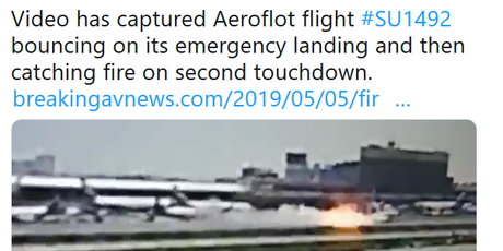 Snimka zrakoplovne nesreće u Moskvi (Screenshot/Twitter/Breaking Aviation News)