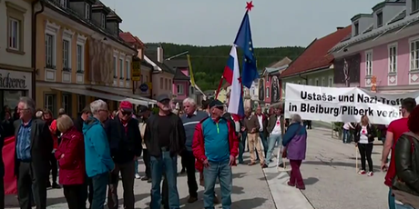 Prosvjed antifašista u Bleiburgu (Foto: Screenshot/Dnevnik.hr)