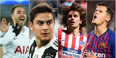Eriksen, Dybala, Griezmann i Coutinho (Foto: AFP)