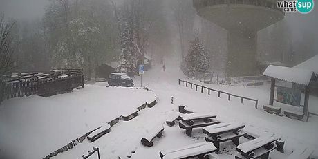 Snijeg na sljemenu usred svibnja (Screenshot: livecamcroatia.com)