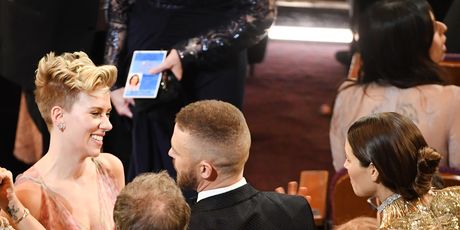 Scarlett Johansson, Justin Timberlake i Jessica Biel (Foto: AFP)