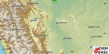 Potres u Peruu (Foto: Screenshot/emsc-csem)