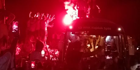 Igrači Hajduka na splitskoj rivi