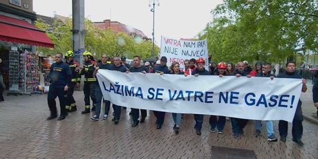 Prosvjed vatrogasaca u Zagrebu - 1