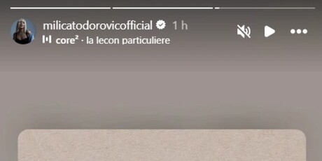 Milica Todorović na Instagramu