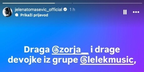 Jelena Tomašević na Instagramu