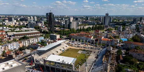 Pogled iz zraka na radove na novom stadionu u Kranjčevićevoj