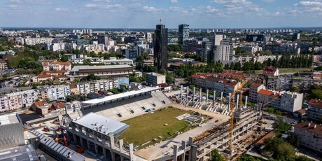 Pogled iz zraka na radove na novom stadionu u Kranjčevićevoj