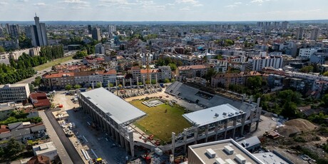 Pogled iz zraka na radove na novom stadionu u Kranjčevićevoj