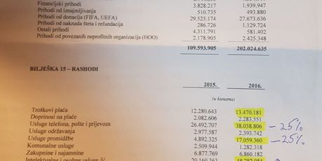 Financijski izvještaj HNS-a za 2015. i 2016.