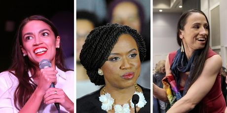 Slijeva nadesno Alexandria Ocasio-Cortez, Ayanna Pressley, Sharice Davids (Foto: AFP)