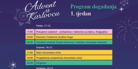 Advent u Karlovcu program za prvi tjedan