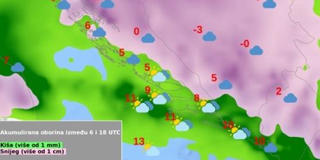 Karta prognoze za Hrvatsku