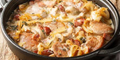 Svinjski odresci u umaku od luka i piva