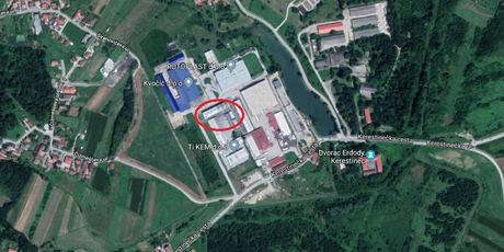 Okruženje poduzetničke zone u Kerestincu, označena lokacija pogona Premifaba (Foto: Google Maps)